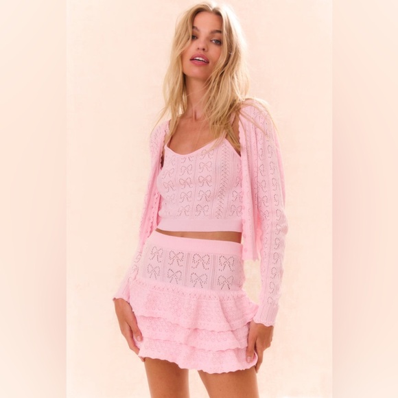 LOVESHACKFANCY Fane Bow Pointelle Tank Top, brand new with tags, never worn. - Picture 4 of 15